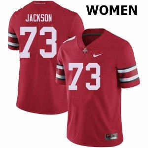 Women's Ohio State Buckeyes #73 Jonah Jackson Red Nike NCAA College Football Jersey July NUY1744OL